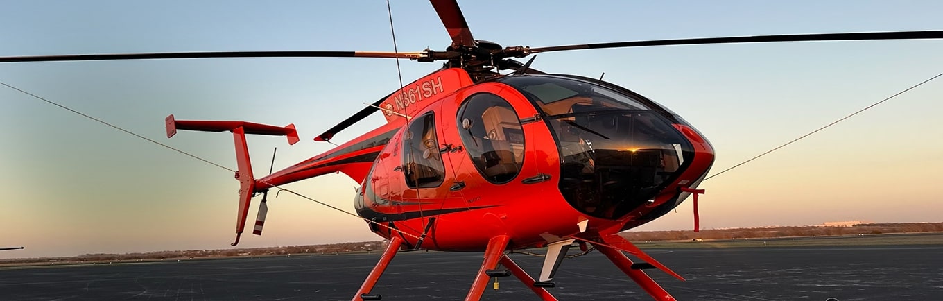 N361SH Red Helicopter in Kachemak Bay